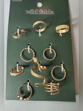 wild fable Gold Tone Stackable Ring Set assorted sizes stars snakes celestial
